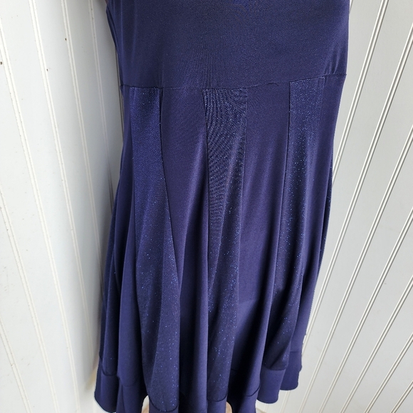 R&M Richards Navy Blue Spark Stretch Knee Length Sleeveless Dress Sz 8P - Picture 7 of 13